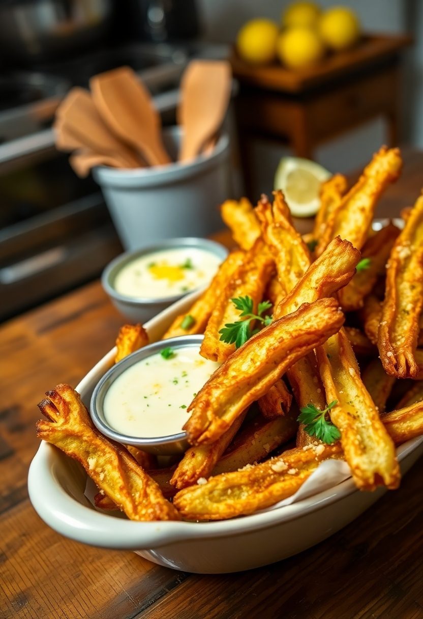 artichoke fries with aioli