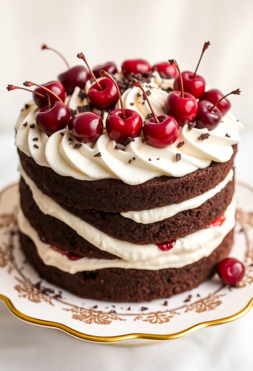 cherries on black cake