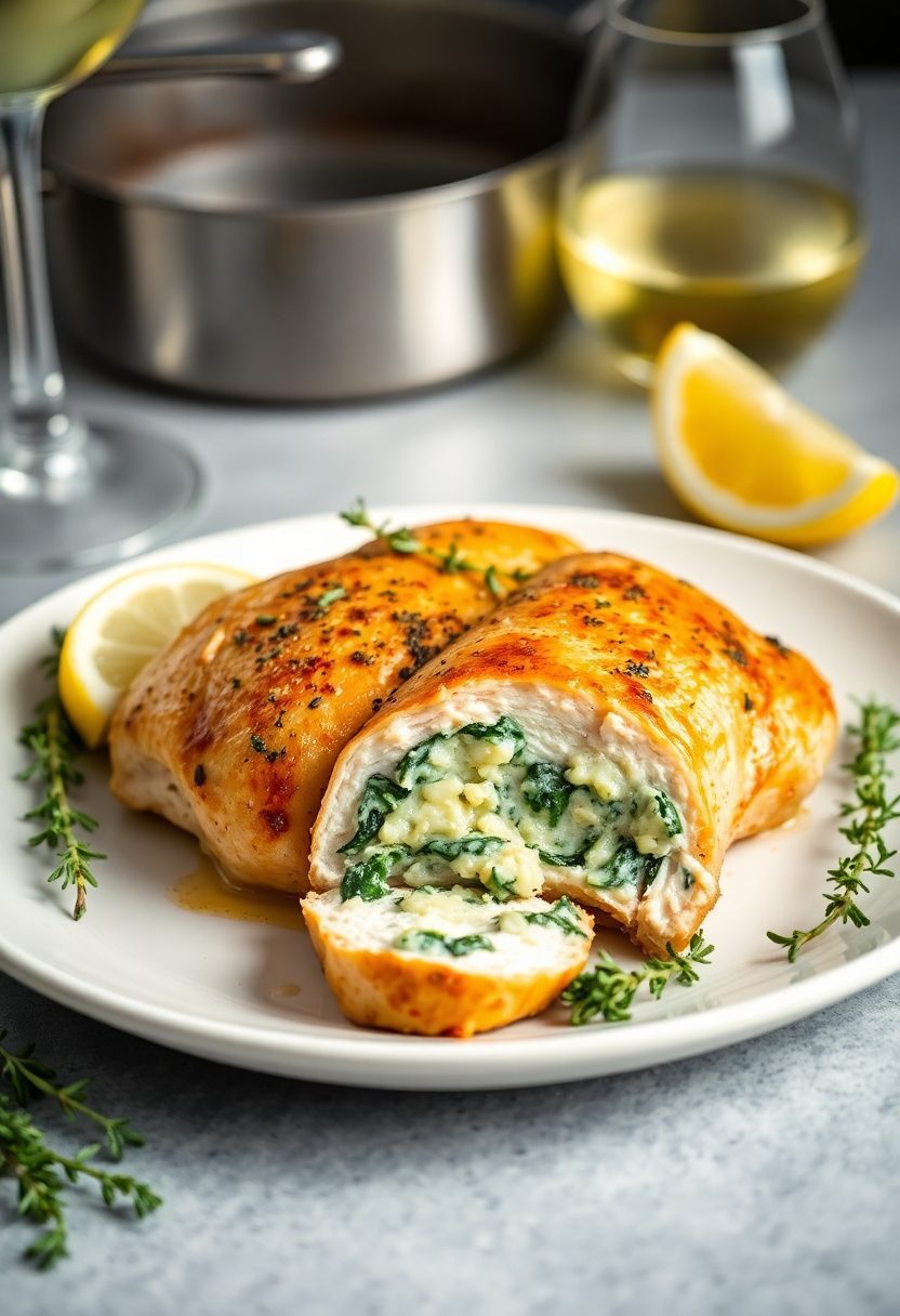 chicken filled with vegetables