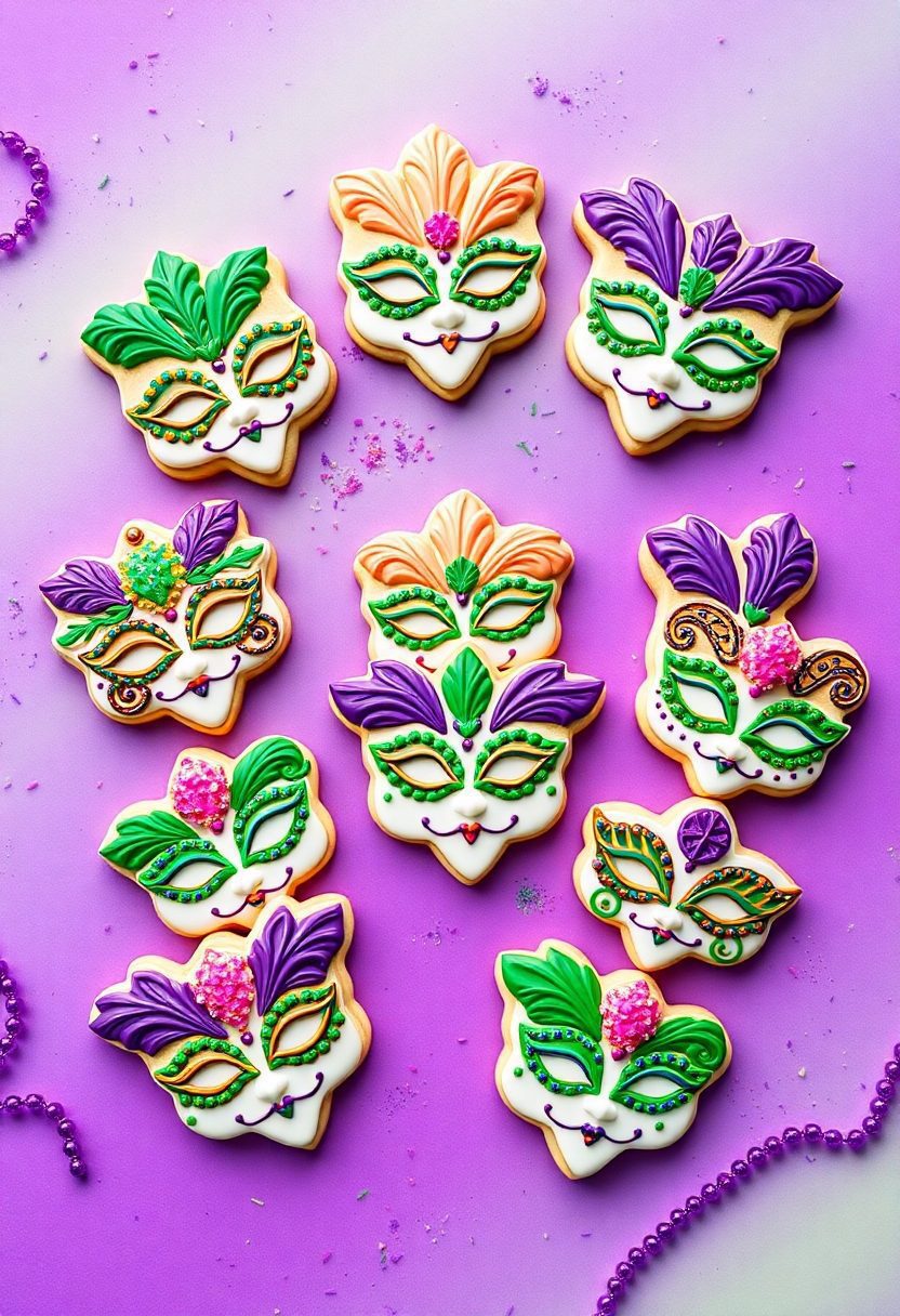 colorful mardi gras treats