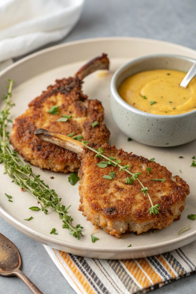 crispy pork chops dish