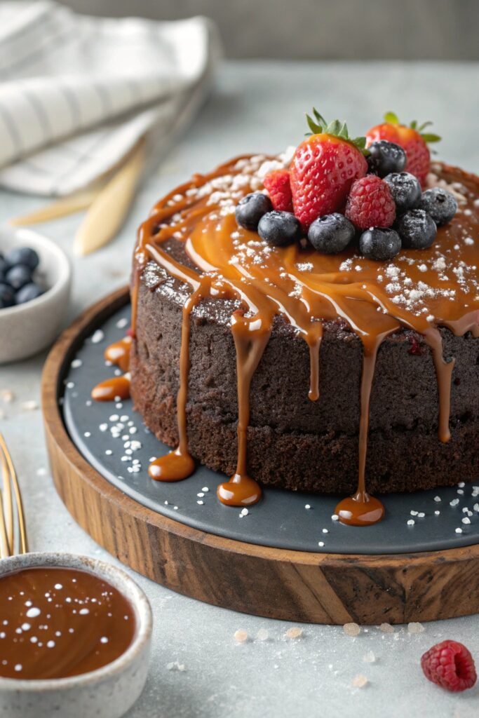 rich chocolate caramel dessert