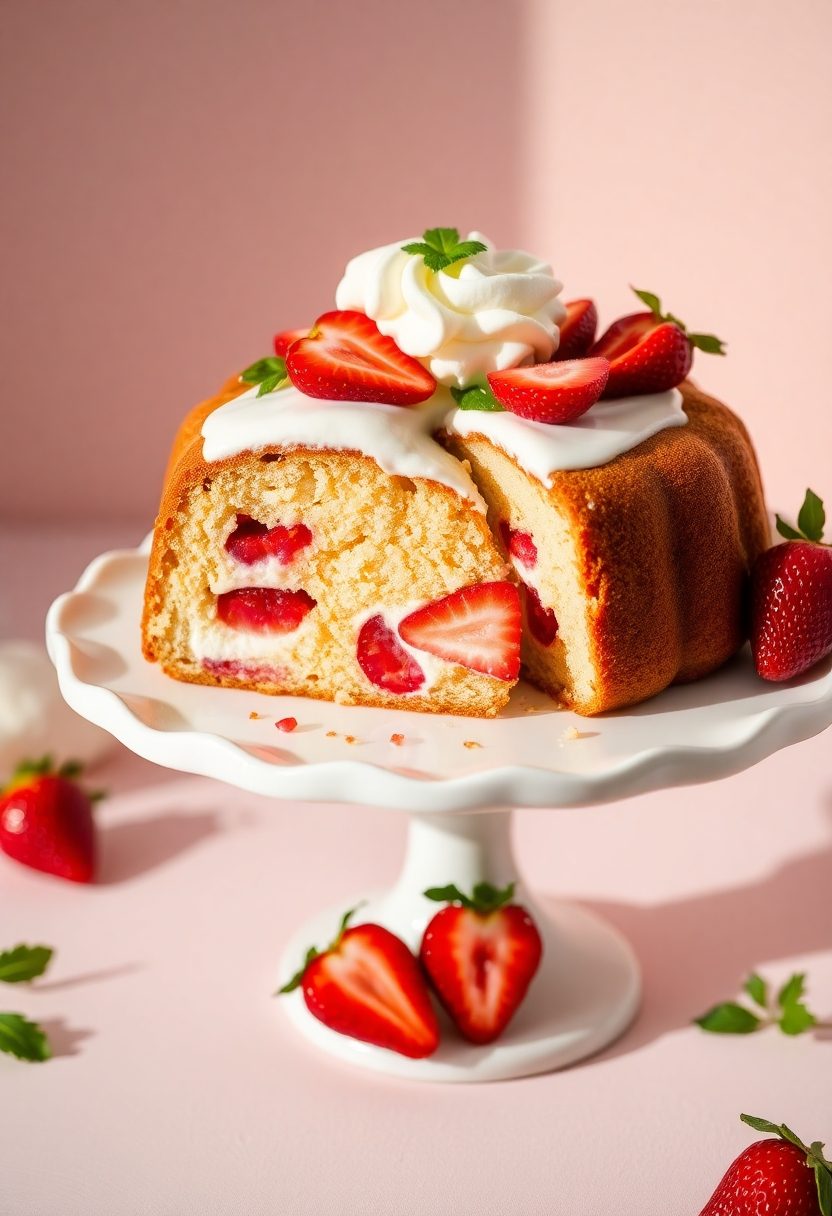 delicious strawberry pound cake