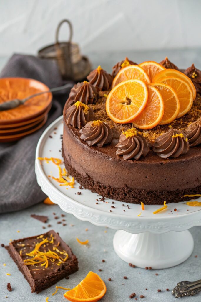 chocolate cake with orange