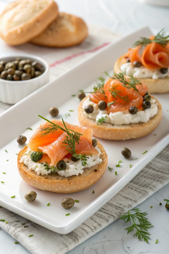 miniature bagel snack bites