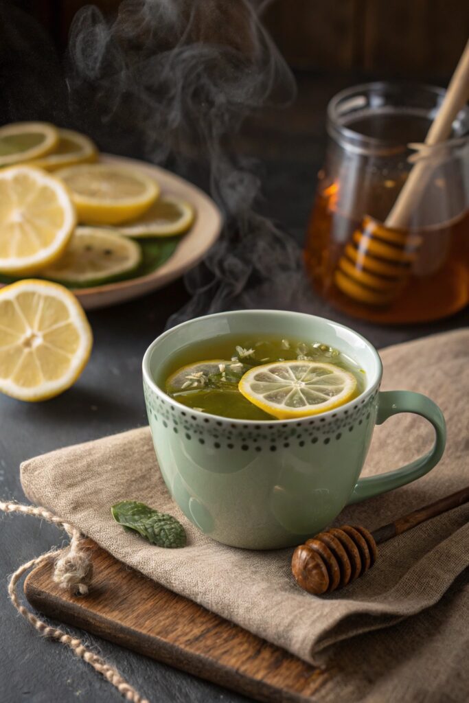 soothing green tea drink