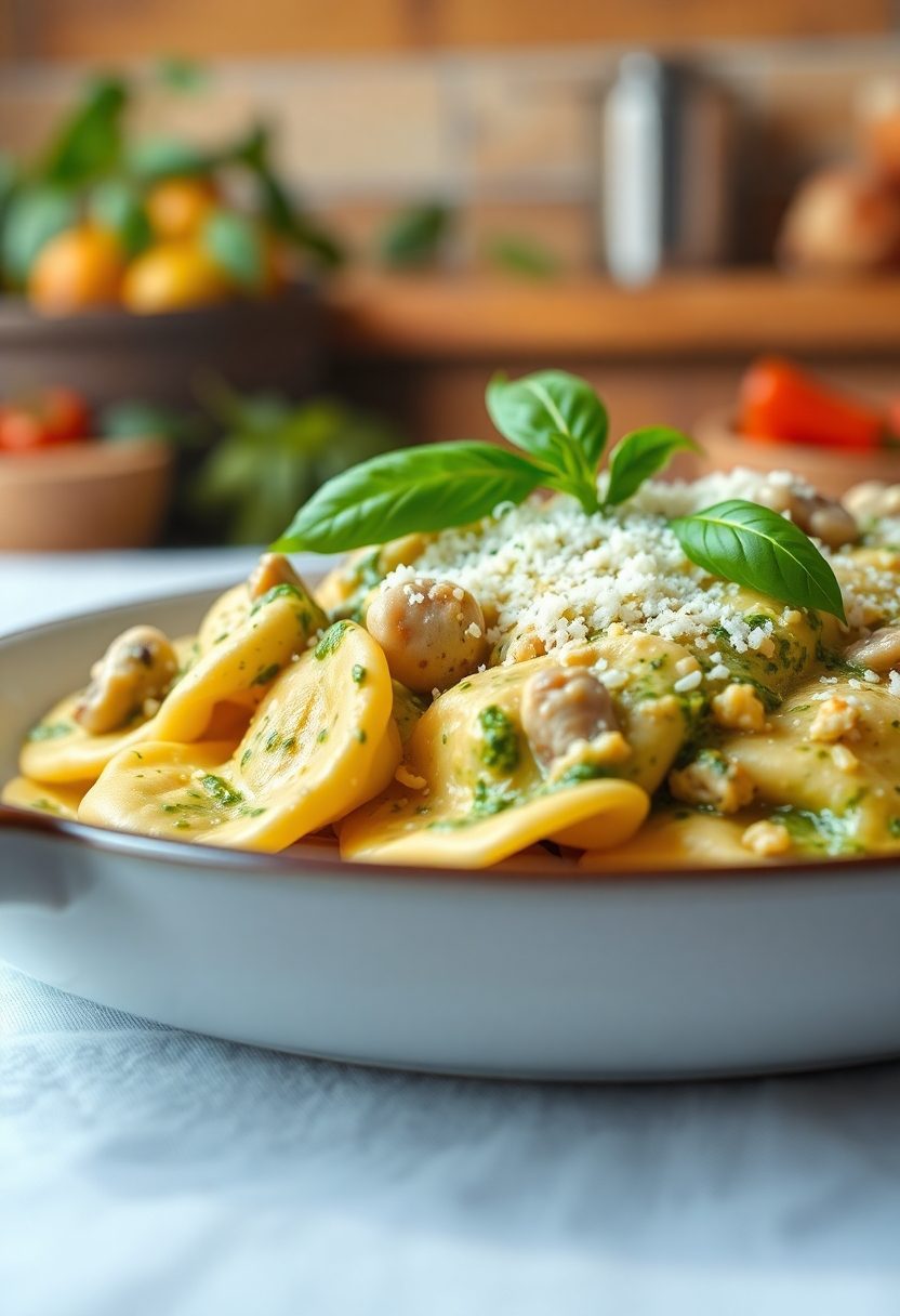 italian dish with pesto