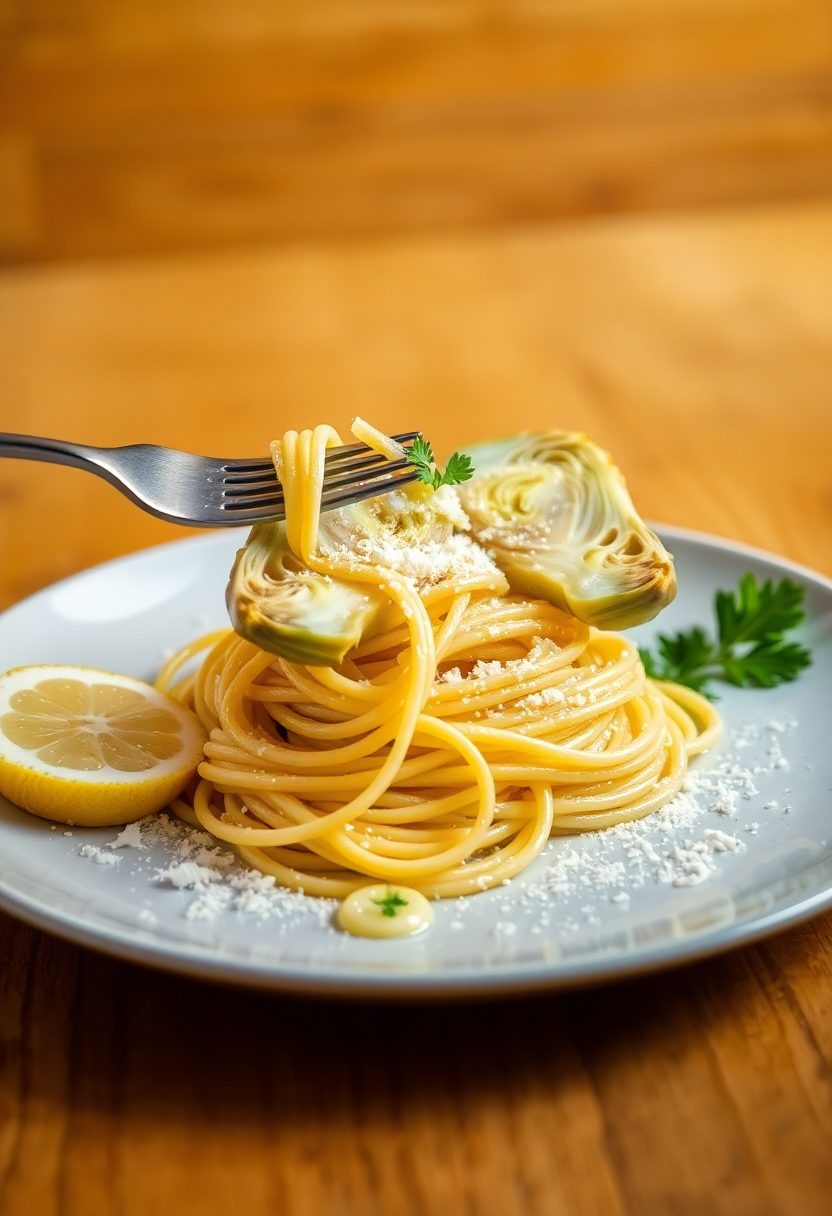 italian pasta with artichokes
