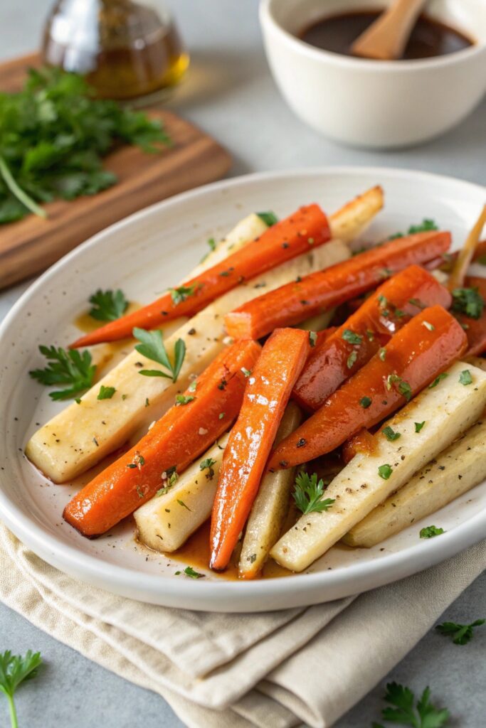 glazed root vegetable dish