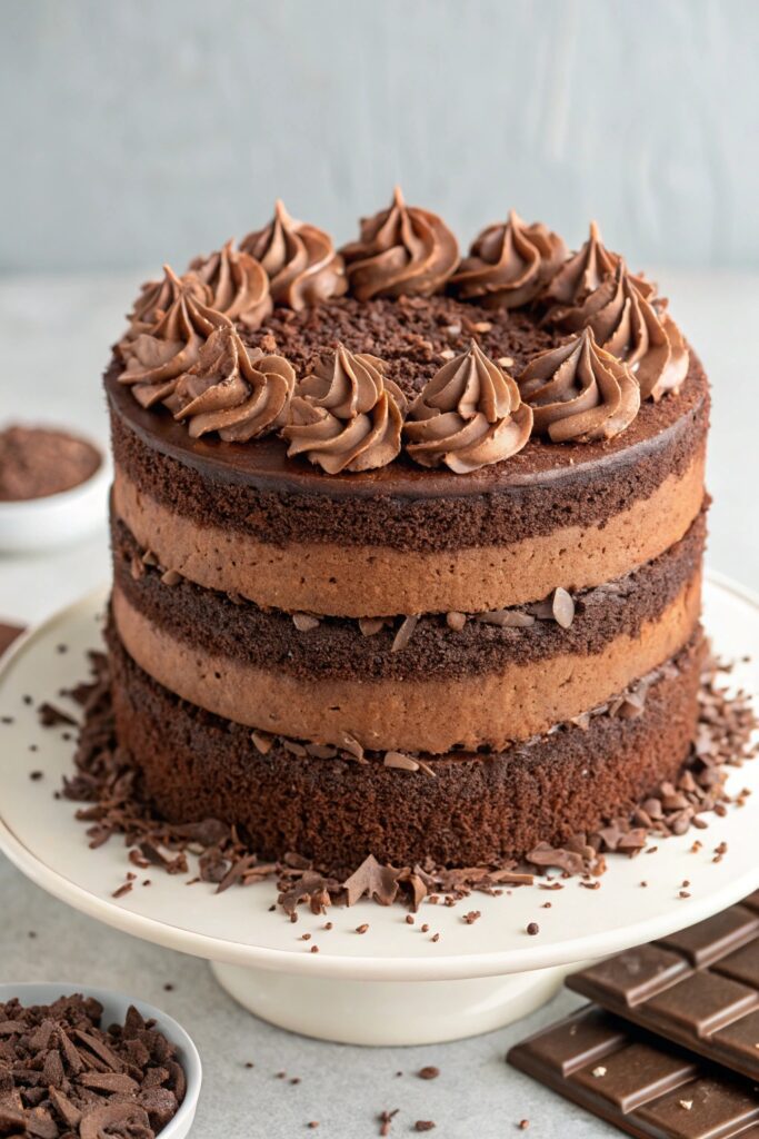 rich chocolate layered dessert