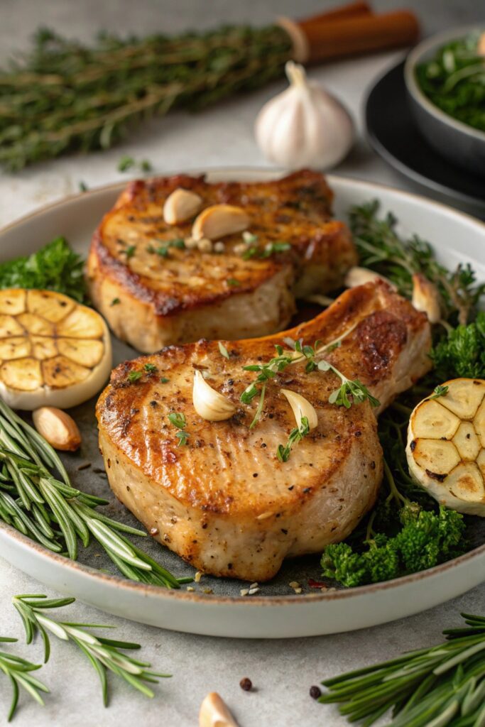 roasted pork with herbs