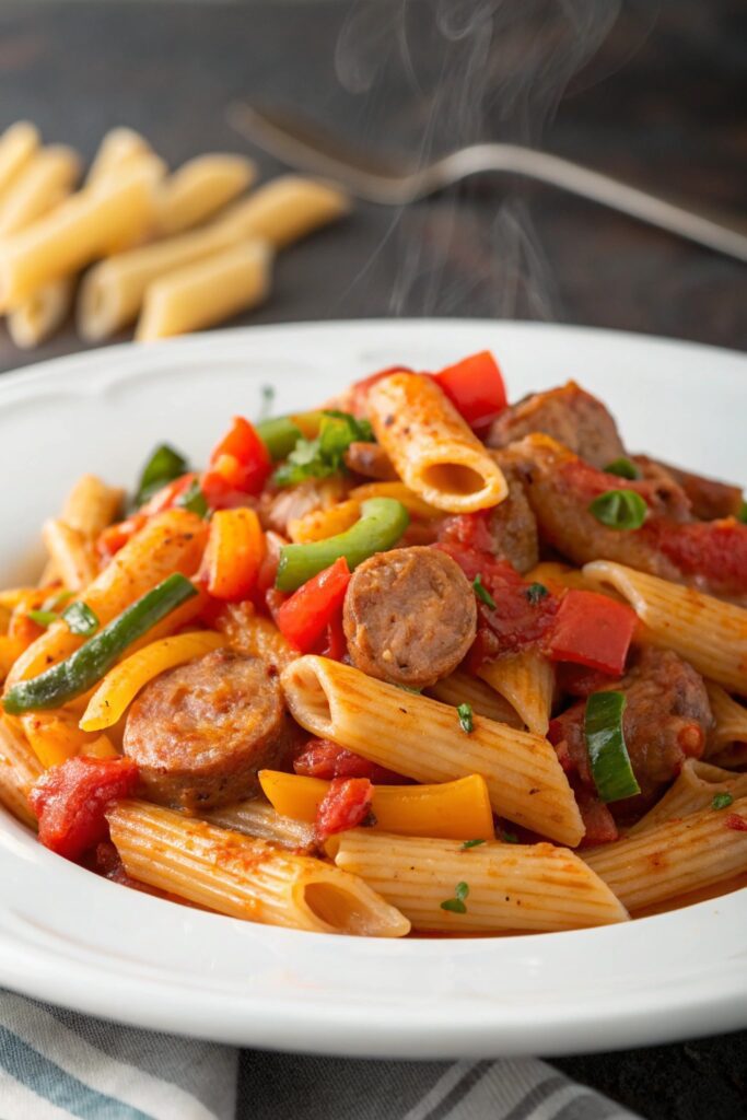 spicy sausage pasta dish