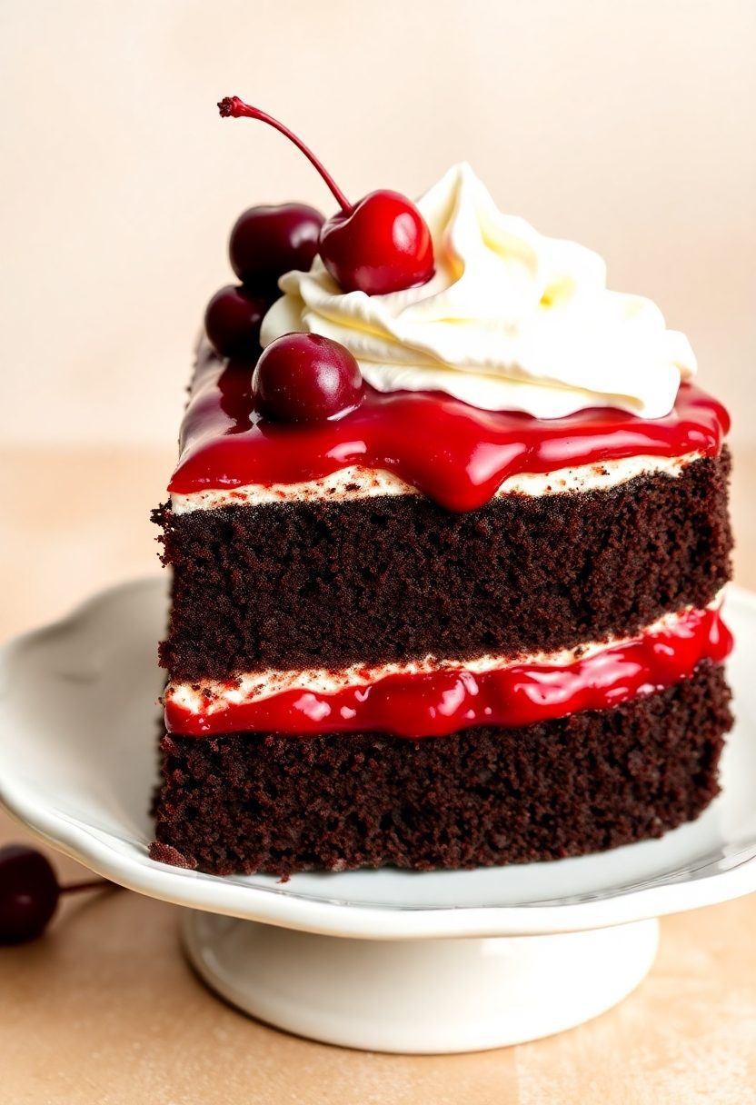 rich chocolate cherry cake