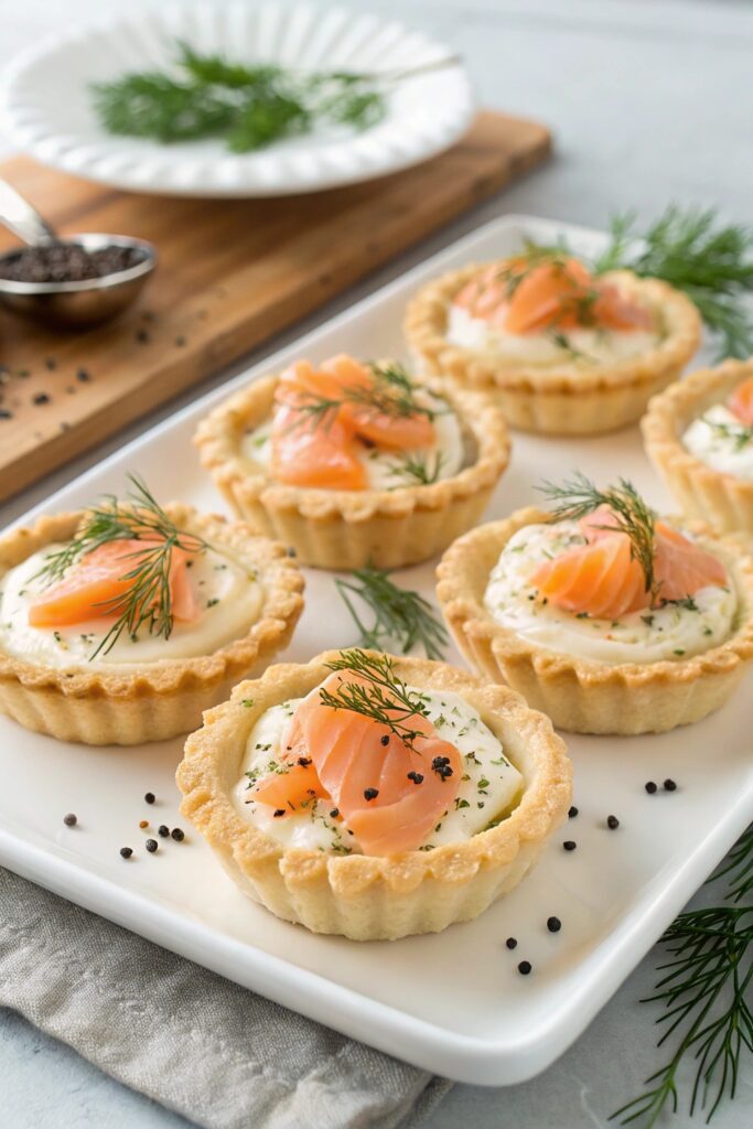miniature salmon cheese bites