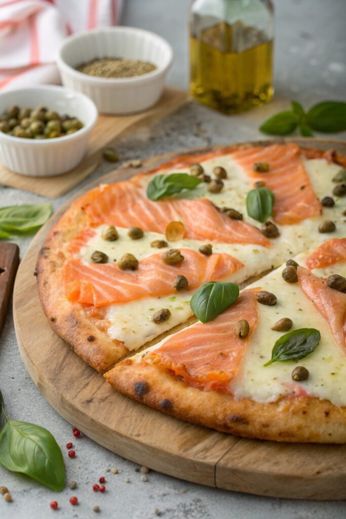 Salmon and Capers Pizza