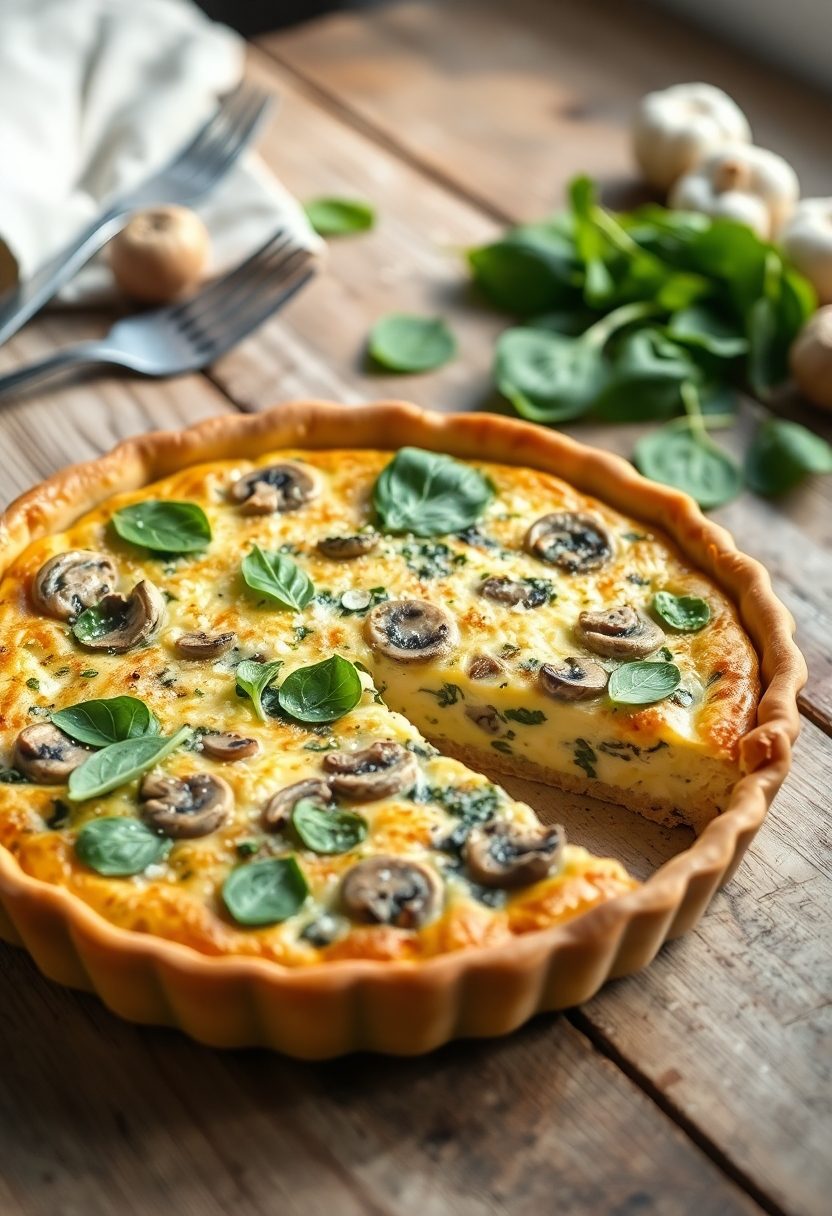 savory spinach quiche dish