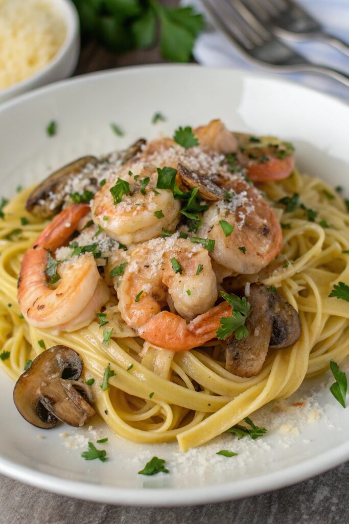 creamy seafood pasta dish