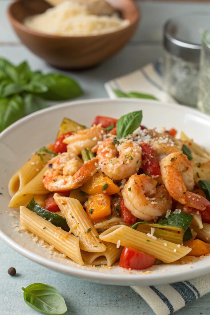 pasta with shrimp dish