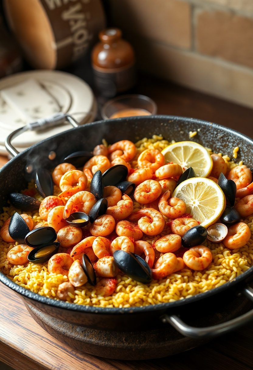spanish seafood rice dish