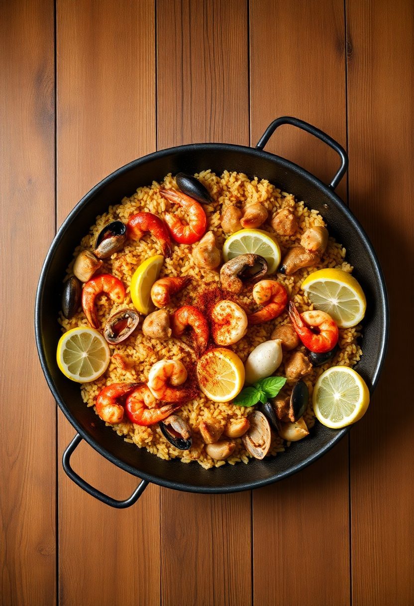 spanish seafood rice dish