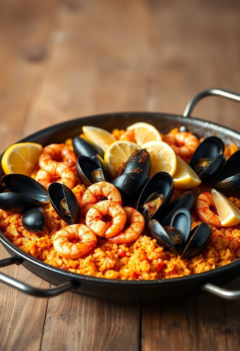 spanish seafood rice dish