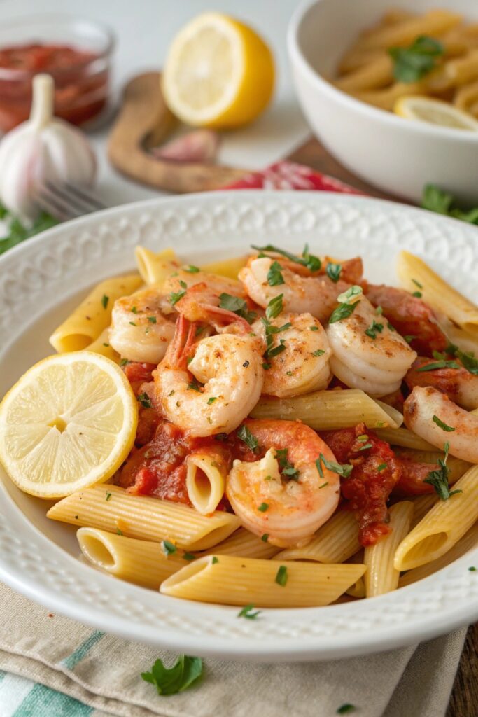 shrimp pasta garlic lemon