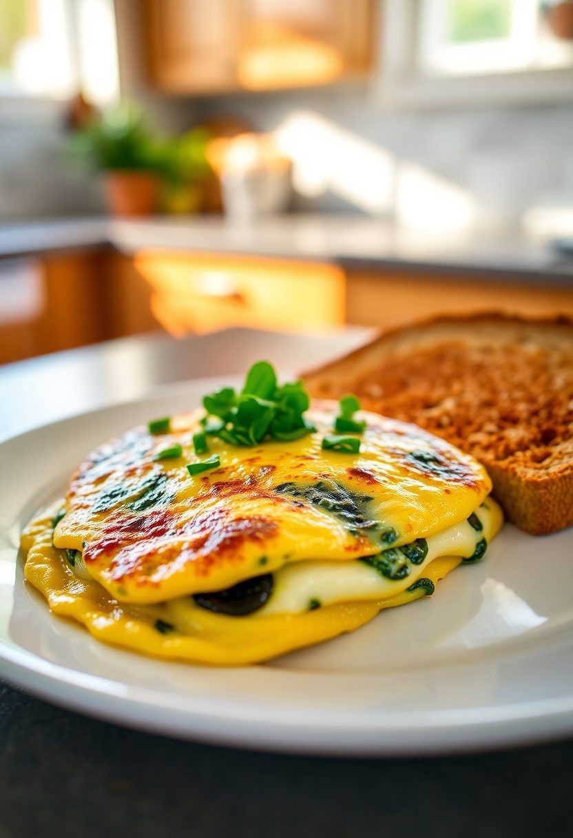 spinach cheese omelette breakfast