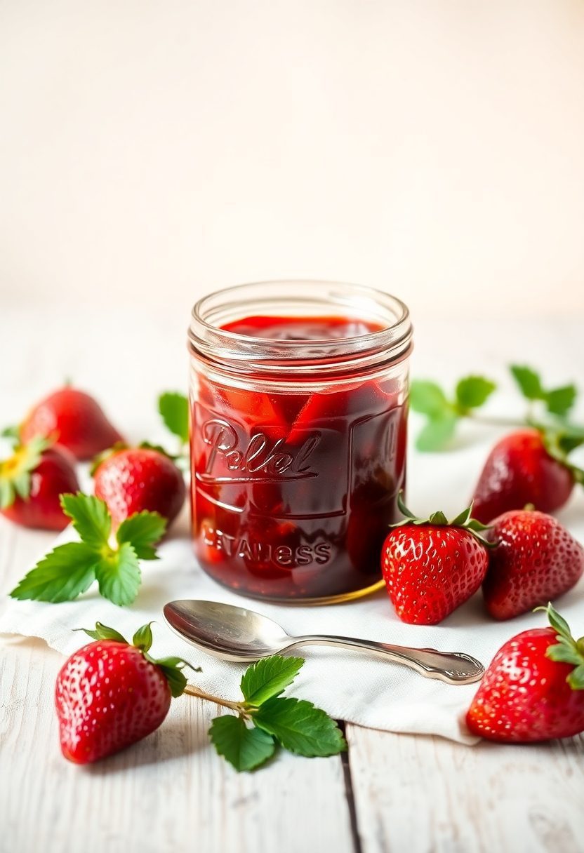 sweet homemade strawberry preserves