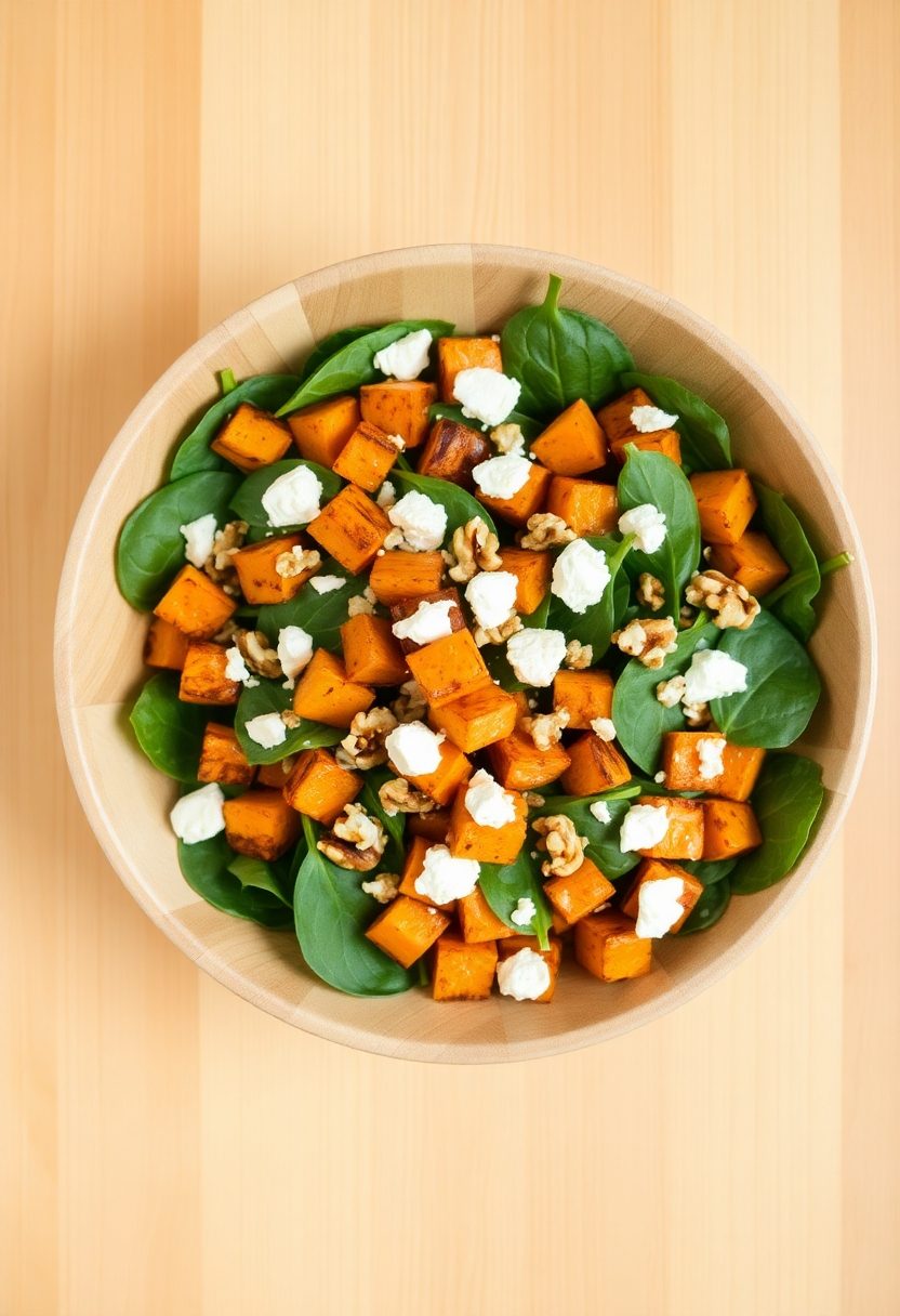 sweet potato spinach salad