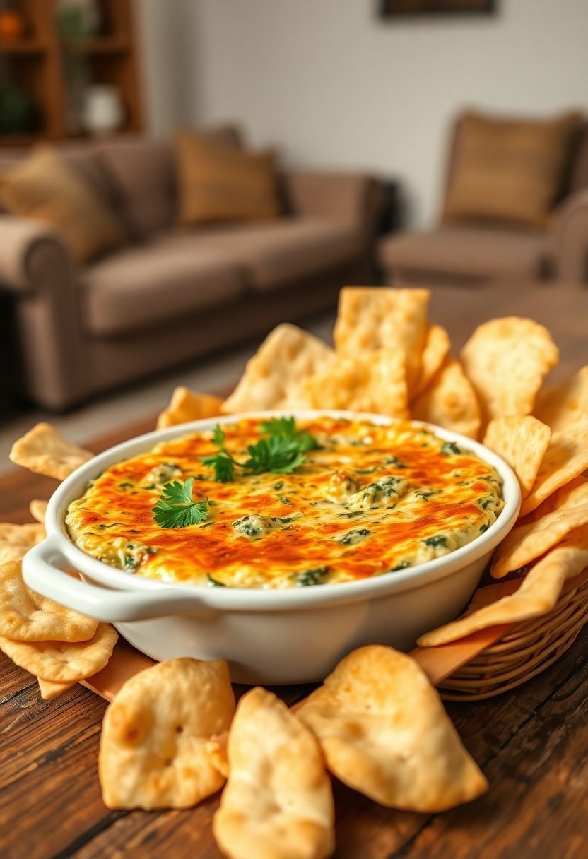 tasty appetizer with chips