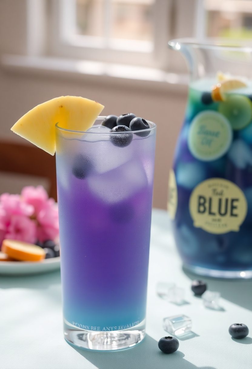 turquoise blue refreshing drink