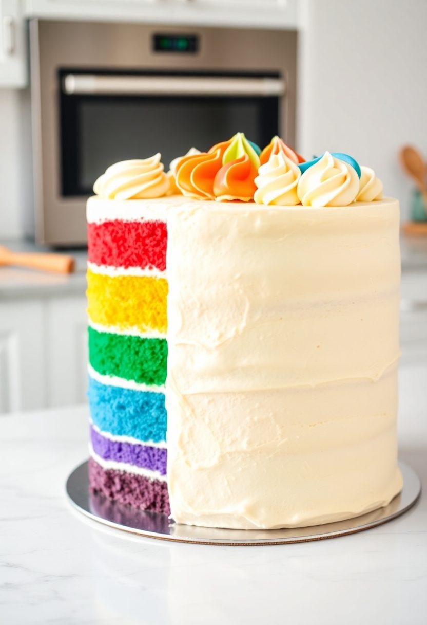 vibrant colorful layered dessert