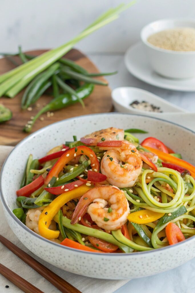 shrimp and vegetable stirfy