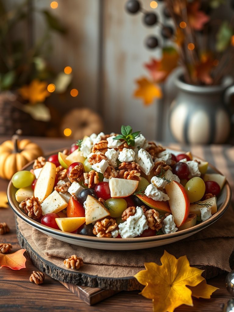 autumn fruit cheese salad