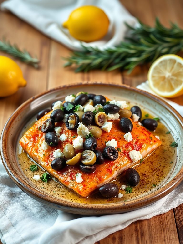 baked mediterranean salmon dish