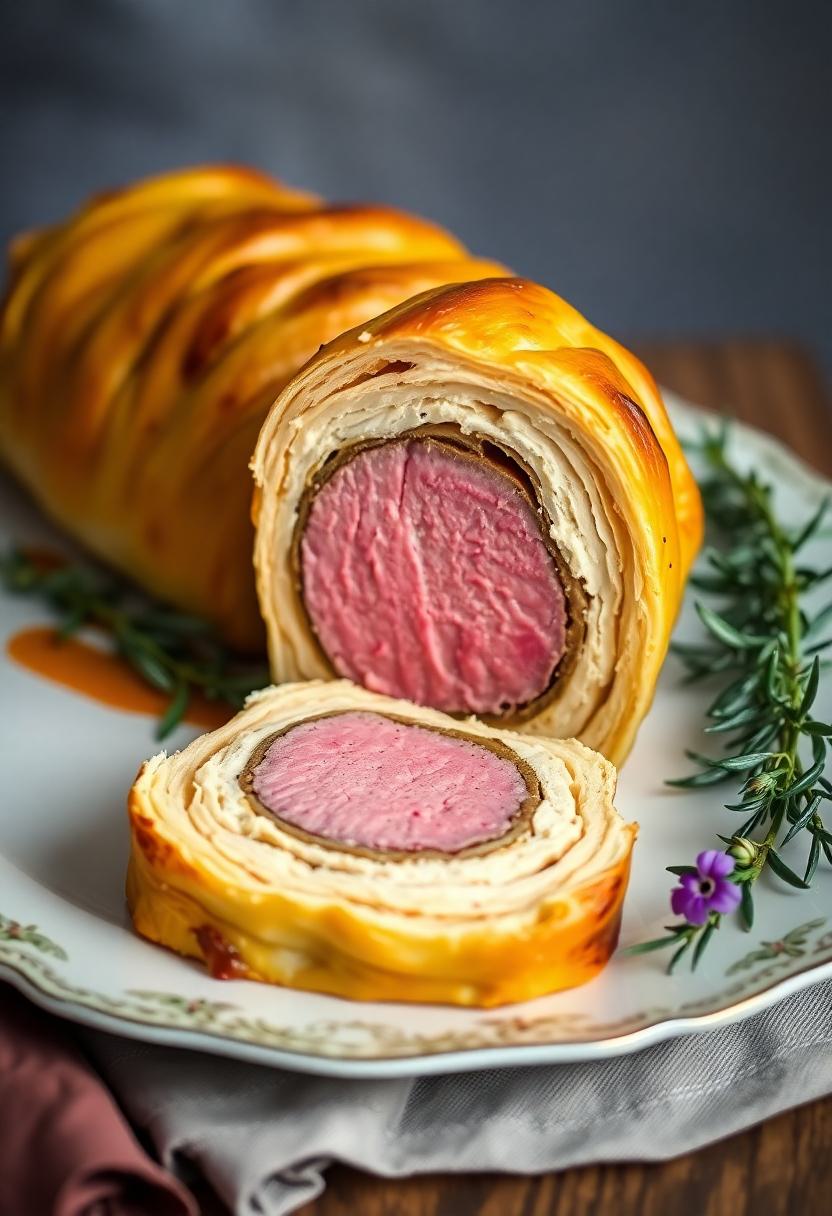 beef in flaky pastry
