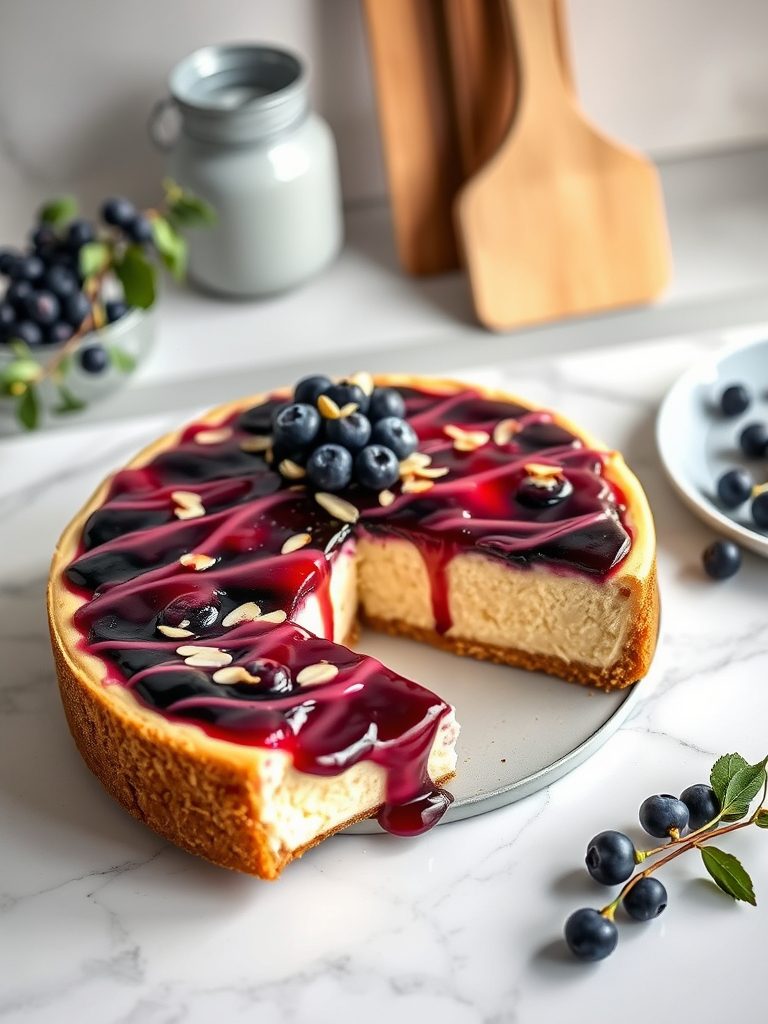 blueberry amaretto cheesecake dessert