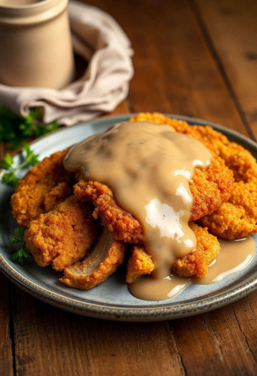 breaded and fried steak