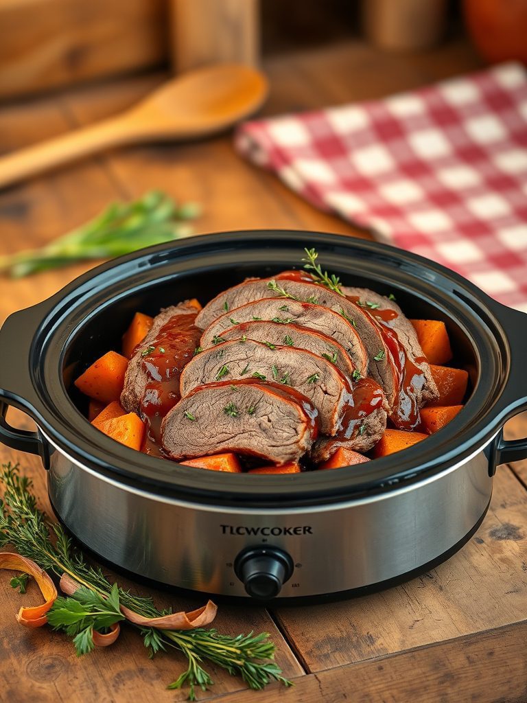 brisket and sweet potatoes