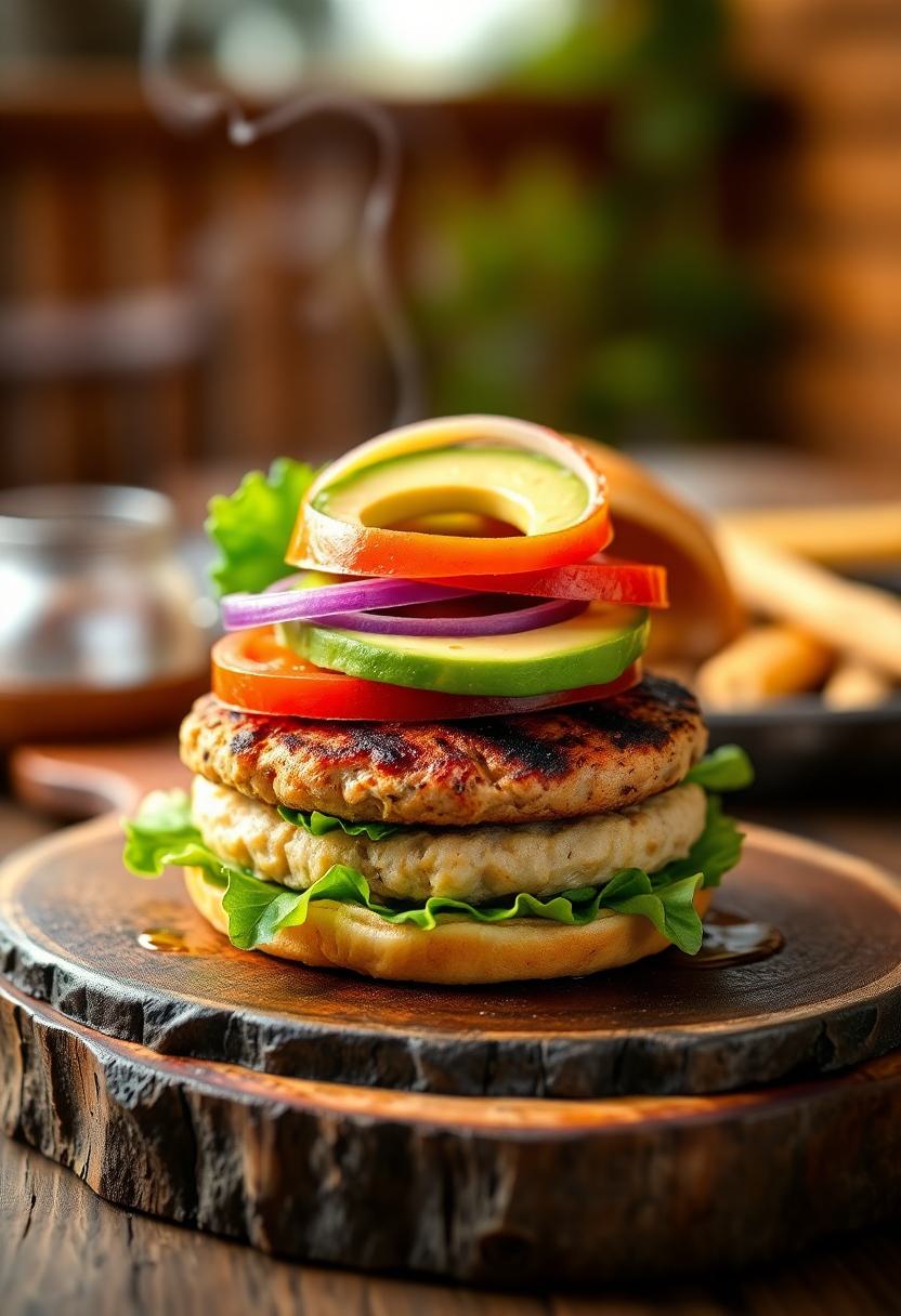 burgers with avocado topping