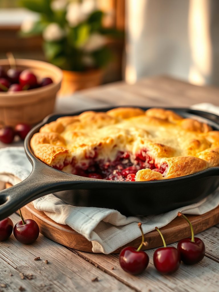 cherry cobbler cast iron
