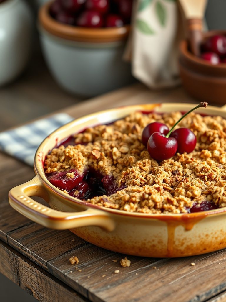 cherry oatmeal crumble dessert
