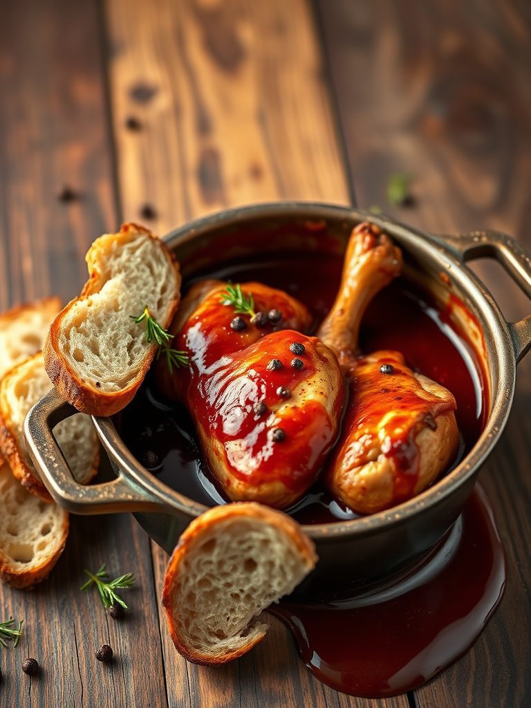 chicken cooked in wine