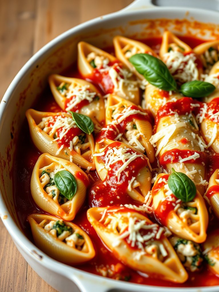 chicken filled pasta shells