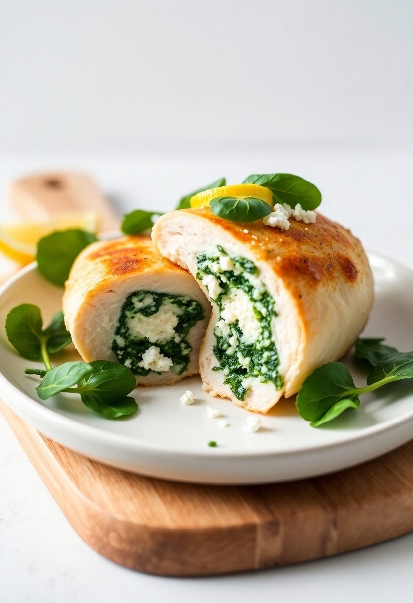 chicken filled with spinach