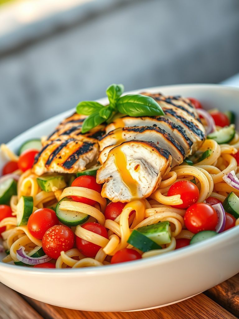 chicken pasta salad dish