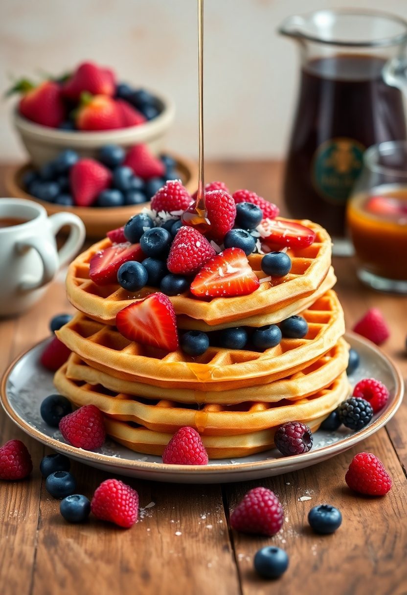coconut flour berry waffles