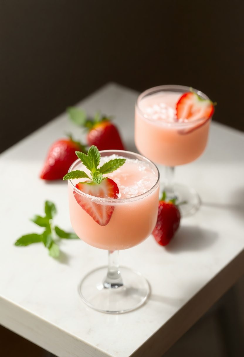 coconut strawberry daiquiri drink