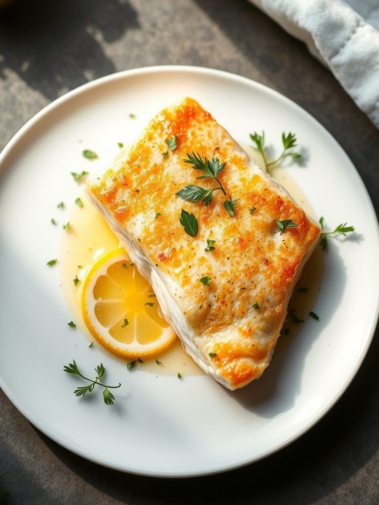 cod cooked with herbs