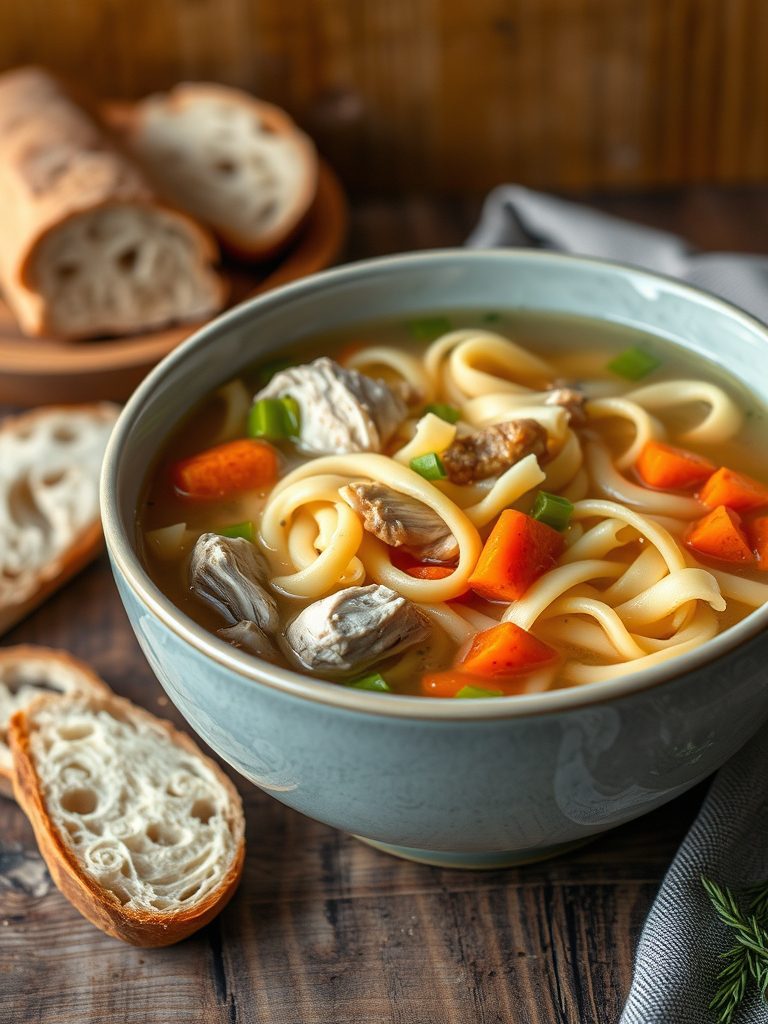 comforting chicken noodle dish
